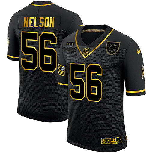 Indianapolis Colts #56 Quenton Nelson Men Nike 2020 Salute To Service Golden Limited NFL black Jerseys